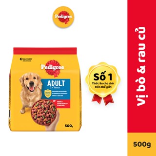 Thức Ăn Dạng Hạt Khô Cho Chó Lớn PEDIGREE Vị Bò Và Rau Củ, 500g