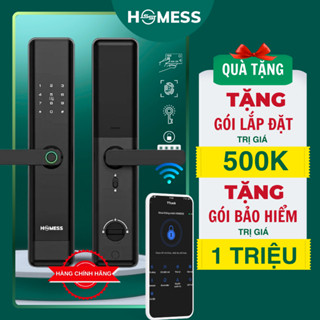 Khóa cửa thông minh Homess HM02 mở khóa bằng vân tay mật mã thẻ từ chìa cơ và app mở từ xa