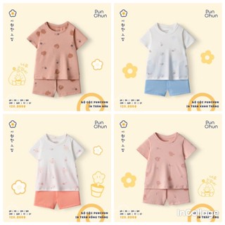 PUNCHUN bộ cộc tay dành cho bé từ 3 tháng đến 5 tuổi 2025