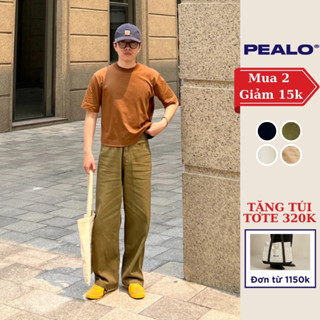 Quần kaki ống suông nam PEALO casual pants trơn basic chất liệu mới Loose Pants Minimalism Menswear