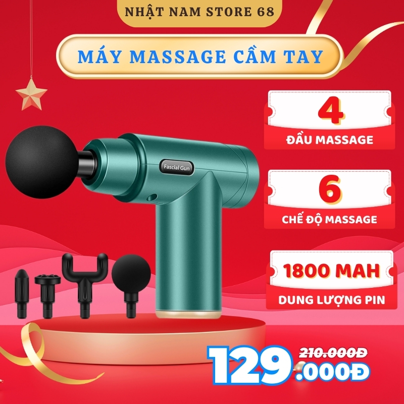 Máy massage cầm tay mini 4 đầu 6 chế độ, Máy mát xa cầm tay OSK-802 hỗ trợ giảm đau cổ vai gáy hiệu 