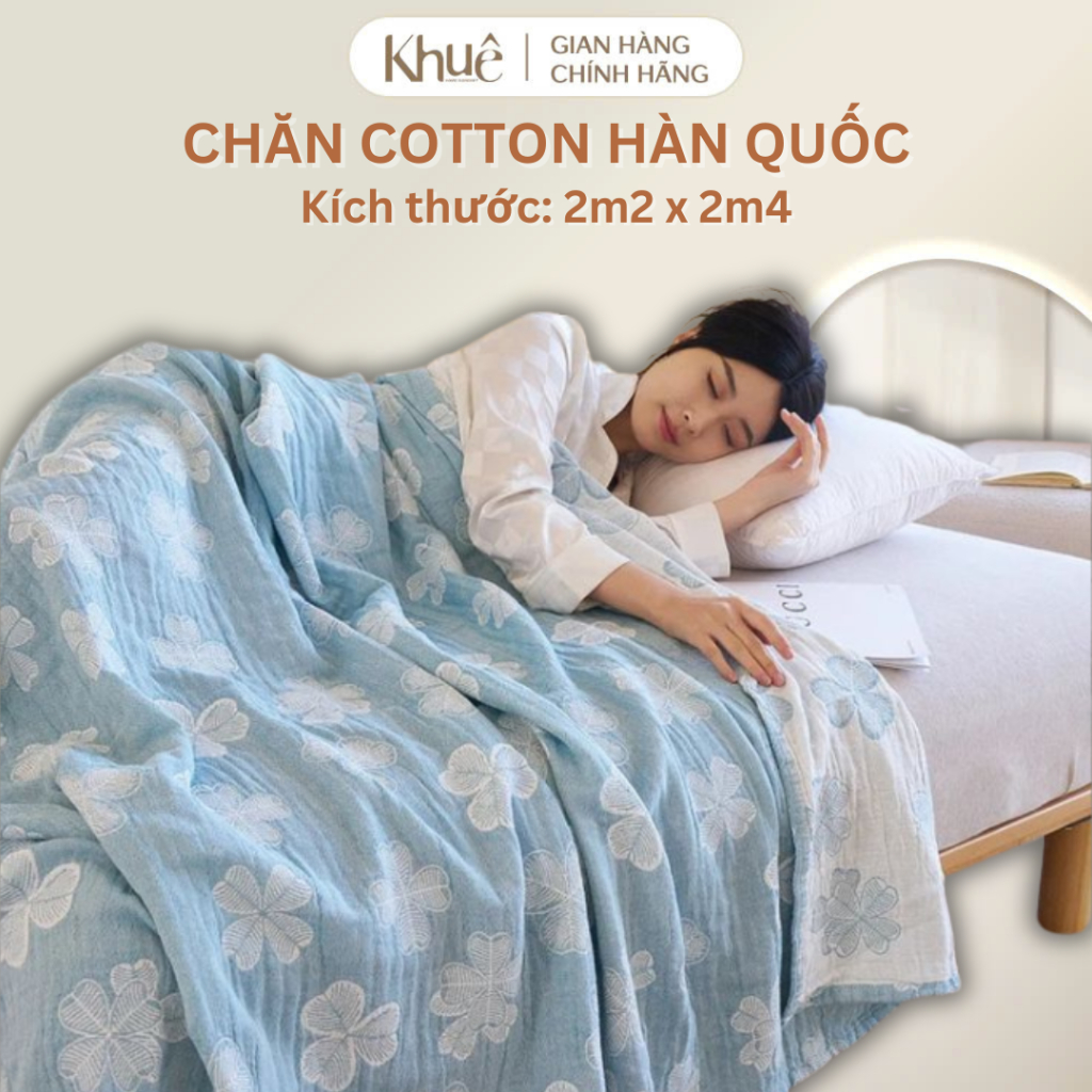 Chăn mền cotton Hàn Quốc gòn lông vũ kt lớn 2m2 x 2m4 mát lạnh, sử dụng bền lâu hoạ tiết thú