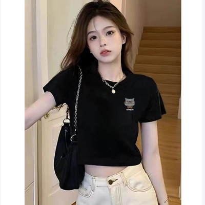 Áo croptop nữ ôm in hình chất liệu thun cotton Loza G0260