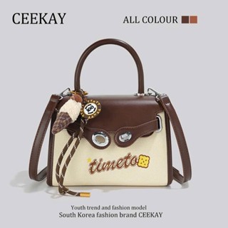 Túi Xách CeeKay Chính Hãng - Túi Vuông Nhỏ Cầm Tay Chất Da Chần Chống Nước Hoạ Tiết TIMETO Phong Cách Cổ Điển Hàn Quốc
