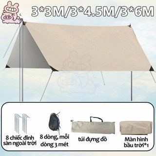 Tấm tăng lều tank bạt che nắng chống mưa, bạt lót cắm trại du lịch dã ngoại dày rộng, màu săc mát mẻ  3*3/3*4.5/3*6M