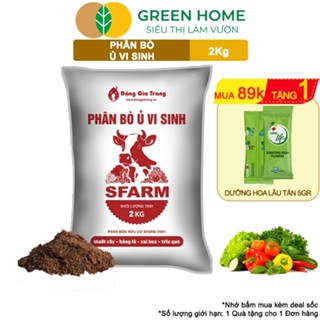 Phân Bò Ủ Vi Sinh GreenHome, Sfarm, Bao 2kg, Bổ Sung Dinh Dưỡng Đa, Trung, Vi Lượng Và Acid Humic