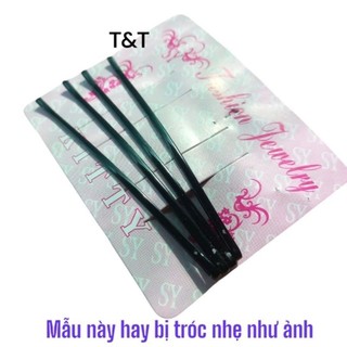 Vỉ 4 kẹp tóc,xẹt tăm màu đen (6cm/8cm)