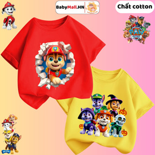 Áo thun cộc tay hình Chú Chó Cứu Hộ cho bé BABYMALL áo phông cho bé trai bé gái chất cotton mềm mịn