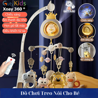Đồ Chơi Treo Nôi Cũi Vương Miện Cho Bé GutyKids Gặm Nướu, Hộp Nhạc 14.918 Bài, Xoay 360°, Có Điều Khiển Từ Xa.