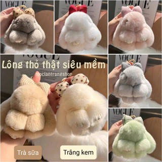   Hàng LOẠI 1  Charm treo túi lông thỏ siêu mềm móc chìa khóa móc treo túi xách hình thỏ đeo nơ lông thật nhiều màu 