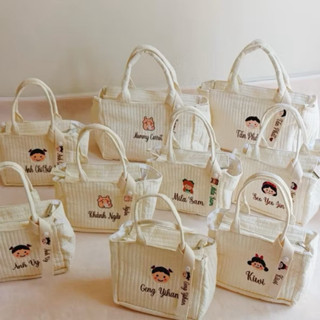 (THÊU TÊN) Túi Bỉm Sữa Cho Mẹ Và Bé –  Tặng Kèm Nametag, Treo Xe Đẩy Tiện Dụng Khi Ra Ngoài