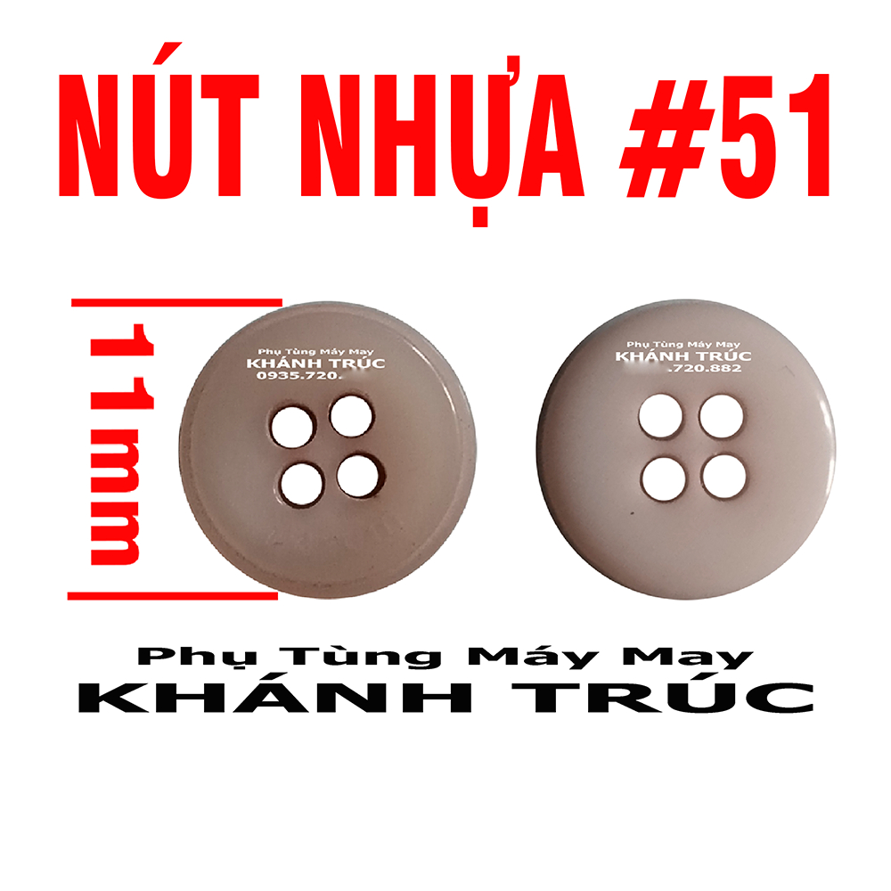 [ 51-11mm]  20 cái Nút Nhựa 11mm máy may công nghiệp