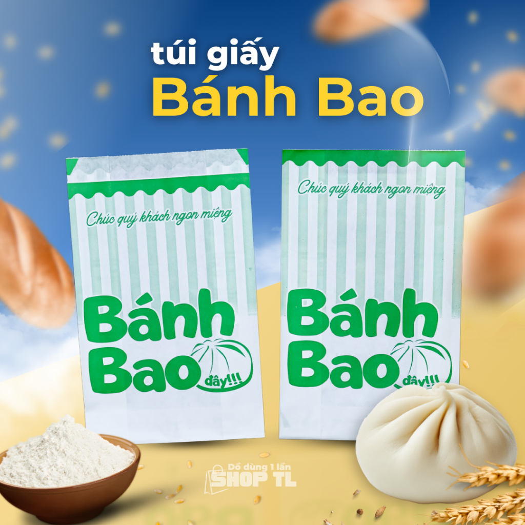 100 Túi Giấy Kraft Dựng Bánh Bao