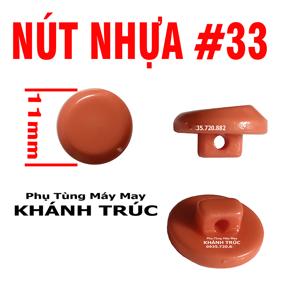 [ 33-11mm]  30 Nút Nhựa 11mm máy may công nghiệp