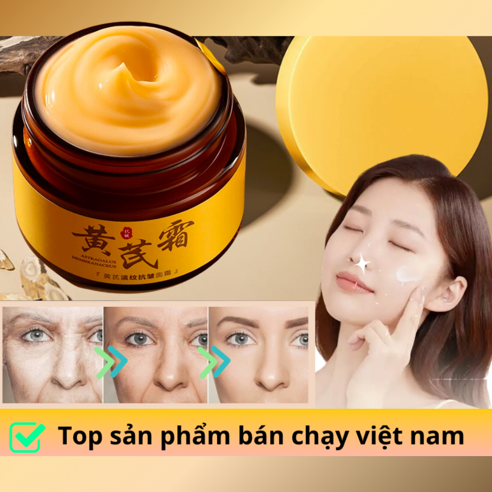 Kem xóa nhăn Hoàng Kỳ Nhân Sâm - Kem dưỡng Hoàng Kỳ dưỡng ẩm, mờ nhăn, căng da, trẻ hóa da - Hộp 50g
