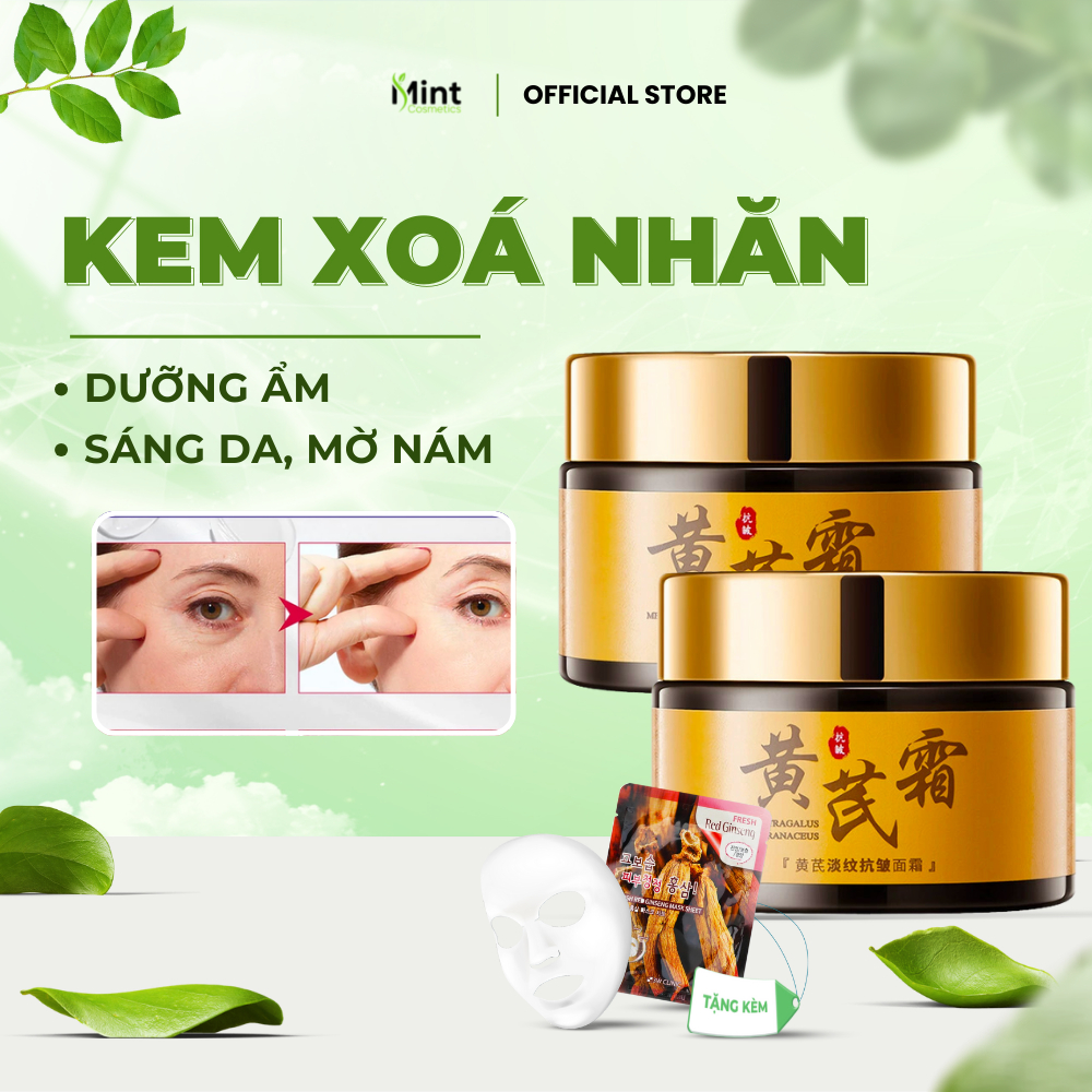 Kem xóa nhăn Hoàng Kỳ Nhân Sâm - Kem dưỡng Hoàng Kỳ dưỡng ẩm, mờ nhăn, căng da, trẻ hóa da - Hộp 50g