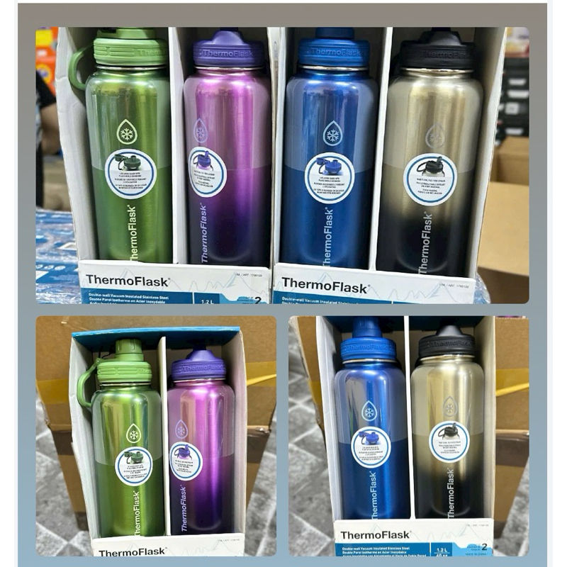 Set 2 bình Bình Giữ Nhiệt Thermo Flask 1.2 lit  710ml
