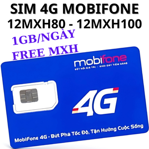 Sim 4G Mobifone 12 Tháng 12MXH80 - 12MXH100 Tặng 1GB/Ngày Không Giới Hạn Truy Cập Mạng Xã Hội