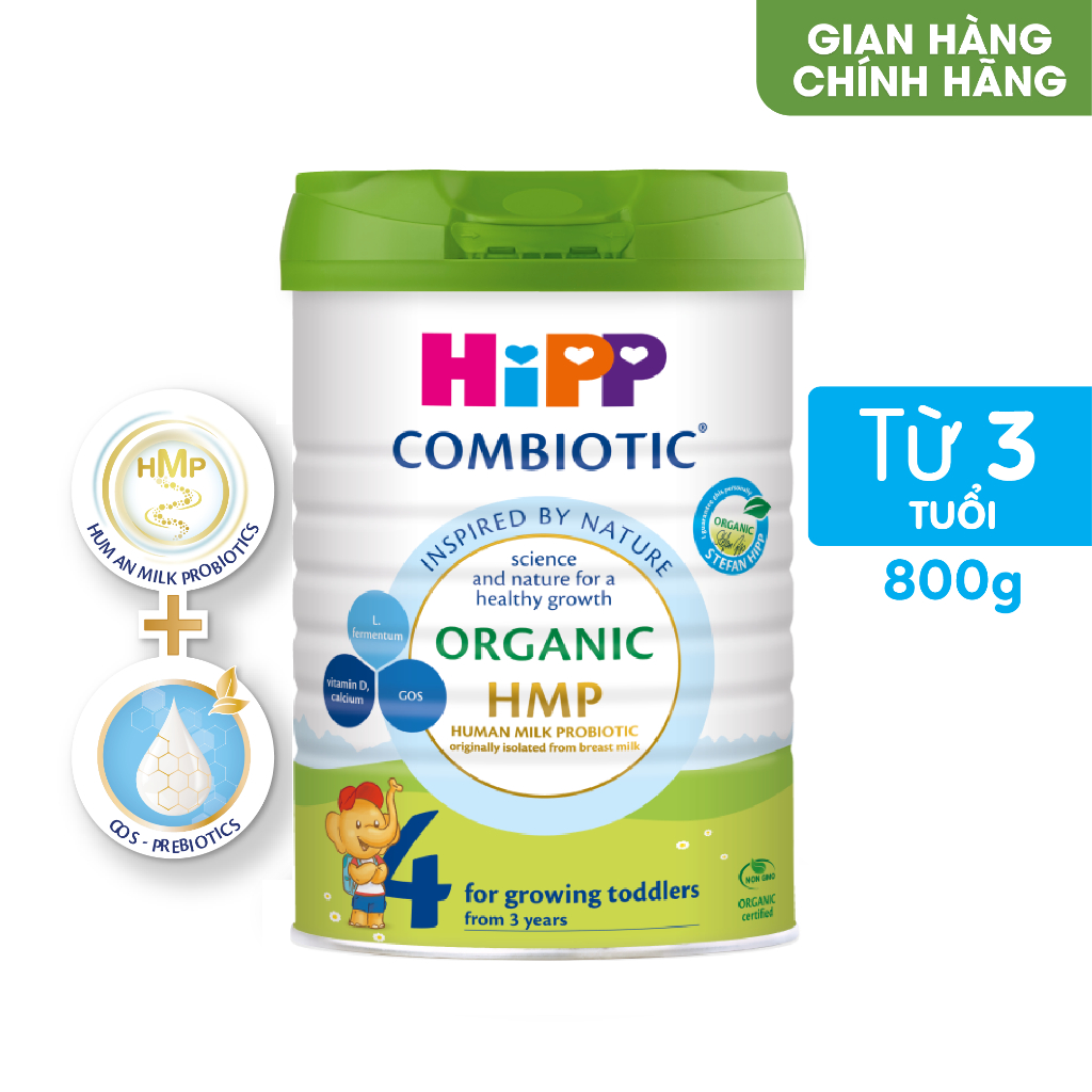 [HSD T7.25] Sữa bột công thức HiPP 4 Organic Combiotic 800g (dành cho trẻ từ 3 tuổi)