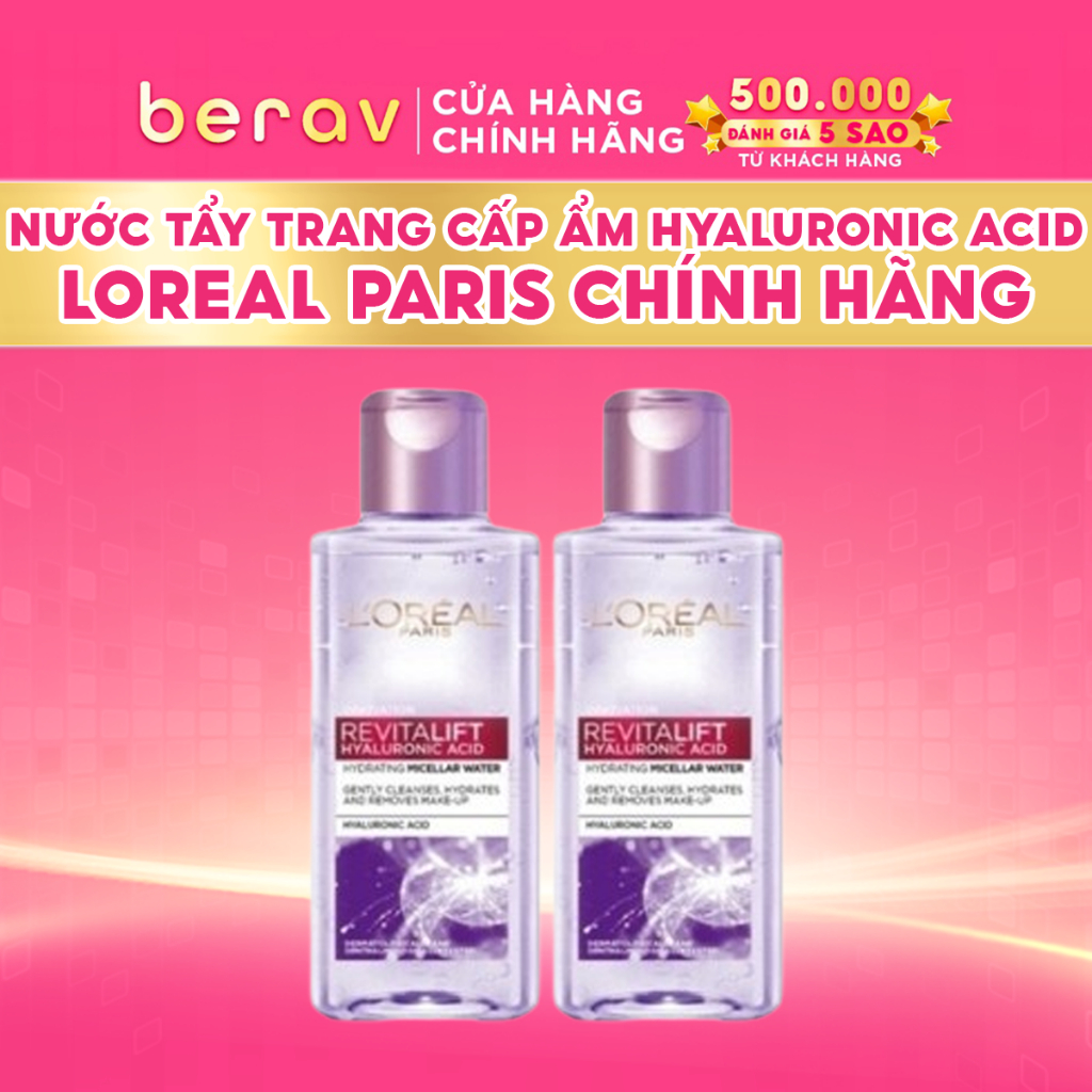 [MINISIZE] Combo 2 Nước tẩy trang cấp ẩm căng mịn da L'oreal Paris Hyaluronic Acid 1.5% 95mlx2