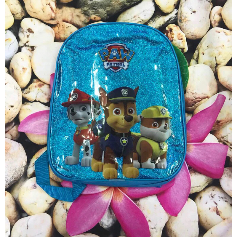 Balo Paw Patrol mầm non xanh saphia óng ánh.
