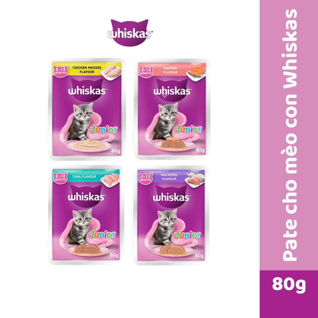 Thức ăn cho mèo con WHISKAS Junior dạng sốt – túi 80g