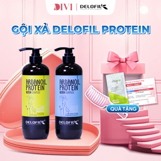 Dầu Gội Xả Delofil Protein Phục Hồi và Dưỡng Ẩm, Dành Cho Tóc Khô Xơ, Gãy Rụng, Giúp Tóc Bóng, Mềm Mượt - Mỹ phẩm Divi