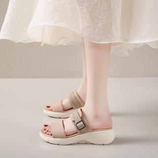 Dép Sandal Nữ Quai Ngang AG0402, Vải Canvas Bền Bỉ, Đế Eva Siêu Nhẹ, Siêu Êm, Tăng Chiều Cao 5cm