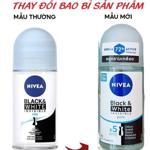Lăn Khử Mùi Nữ Black & White Nivea 50ml