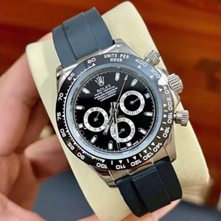 Đồng hồ Nam Rolex Đồng hồ cơ Automatic Rolex 3 nút KIM DẠ QUANG dây cao su size 40 mm