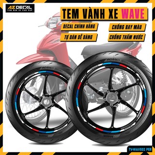 Tem Dán Vành Xe Wave A RSX Phàn Quang | TV-WAVE02 | Chỉ Mâm Decal Dán Vành Xe Máy Cắt Sẵn Dễ Dán