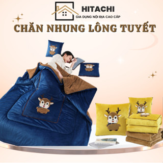 Chăn nhung ALLIO dày dặn giữ ấm mùa đông, chăn nhung lông tuyết có thể gấp gọn làm gối