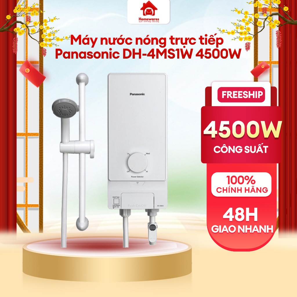 Máy nước nóng trực tiếp Panasonic DH-4MS1W 4500W Hàng Mới Chính Hãng