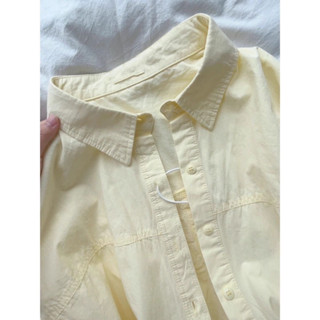 [Sẵn 1 Số Sz] Sơ mi nữ form rộng kiểu hàn màu pastel, Áo sơ mi trơn dài tay basic phong cách ulzzang