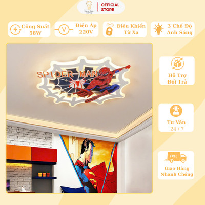 Đèn Trần Energy Green Lighting Hình Spider-Man - 6546 - Lạc Vào Không Cùng Các Siêu Anh Hùng - Decor Phòng Ngủ Cho Bé