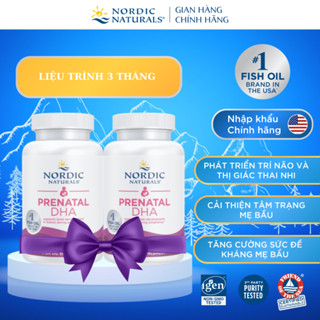 [Liệu trình 3 tháng] Combo 2 hộp DHA bầu Triglyceride H/90v Nordic Naturals 830mg omega-3 hỗ trợ thai kỳ khỏe mạnh