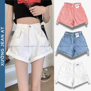 Quần Sọt Jean Nữ Lật Lai Ulzzang form rộng có Bigsize, Size Đại - Quần Short Xưởng Jean AT 804 440