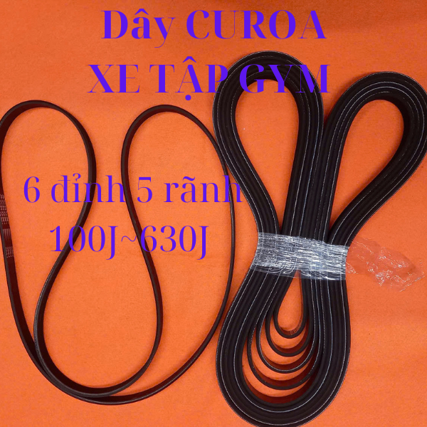 Dây curoa dành cho xe đạp trong nhà - xe đạp tập Gym- 6 đỉnh 5 rãnh rộng14mm