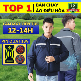Áo điều hòa Akita Nhật Bản, quạt áo điều hòa công suất 18V, hoạt động liên tục 12-14h mát cực nhanh