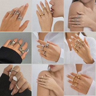 Nhẫn Nữ, Set 3 Nhẫn Đeo Tay Trơn Mạ Vàng Bạc Cá Tính MNDCT01