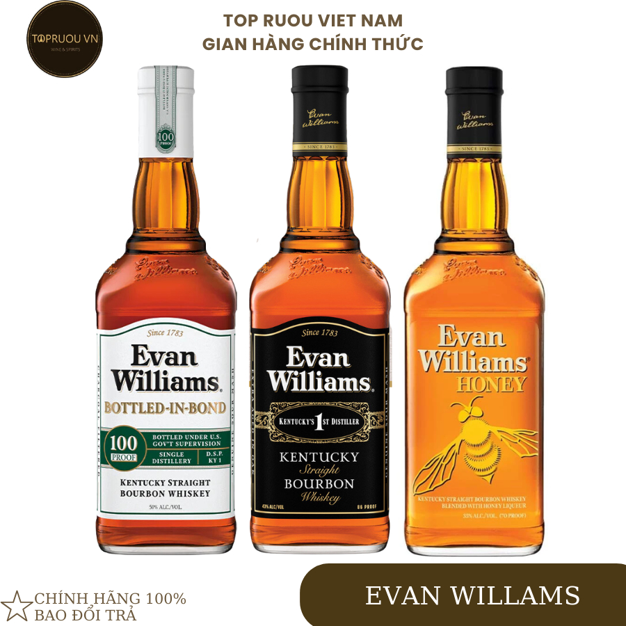 [Top Rượu VN] - Evan Willams Black - White 700ml - Honey [Chính Hãng]