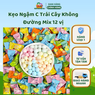Kẹo Ngậm C Trái Cây Không Đường Mix 12 vị Chính Hãng Túi 500g
