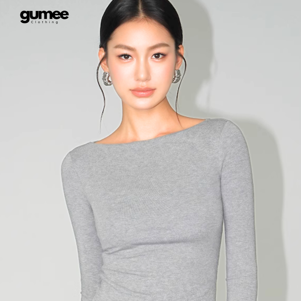 Áo thun cổ thuyền dài tay nữ Gumee, áo tay dài ôm body nữ fit dáng chất  cotton mềm co giãn - G03 | BigBuy360 - bigbuy360.vn