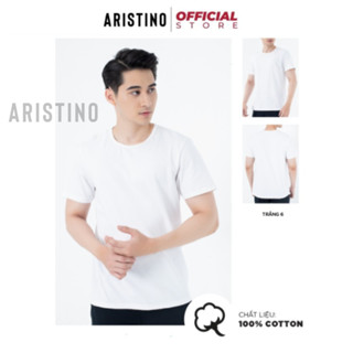 Áo thun nam Aristino cổ tròn 100% cotton mềm mịn thấm hút mồ hôi không bị bai nhão mã sản phẩm ac22