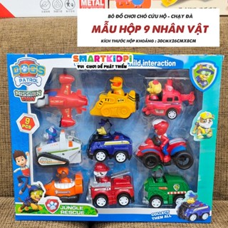 Đồ chơi chó cứu hộ Paw Patrol chạy đà, hộp 9 nhân vật cho bé yêu, đồ chơi cho bé