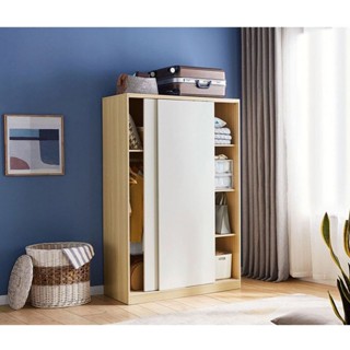 Tủ ảo cửa lùa mini 2 cánh , Tủ quần áo cánh trượt gỗ công nghiệp cho căn hộ mini