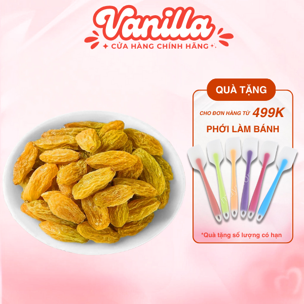 Nho vàng ngọt sấy khô Vanilla, nho khô vàng sấy dẻo, không tẩm đường, cam kết không chất bảo quản