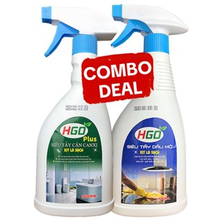 [COMBO 2 CHAI] Tẩy Cặn Canxi Nhà Tắm + Tẩy Dầu Mỡ Nhà Bếp HGO 500ml
