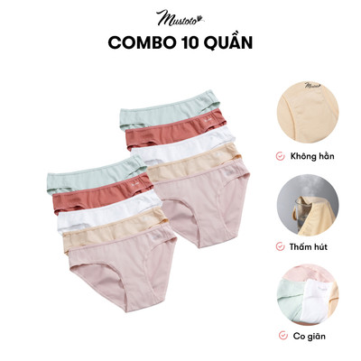 MUSTOTO COMBO 10 Quần Lót Nữ Cotton Lưng Thấp Thoải Mái Thoáng Mát (MQ29)