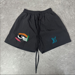 [Hàng siêu cấp] Quần short gió in hình các hãng, gió lót 2 lớp Nam Nữ form trên đầu gối. luxury111